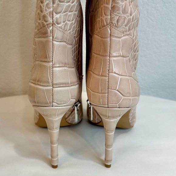 Vince Camuto Beige/Nude Croc Knee High Boots - Picture 4 of 13